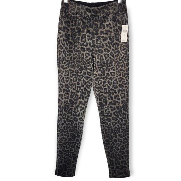 Sanctuary x Anthropologie Leopard Runway Shimmer Cropped Leggings Women Sz XS - Picture 4 of 10